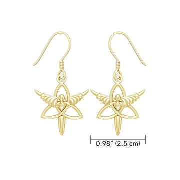 Angel Trinity Knot Solid Gold Earrings GER1074 - Jewelry